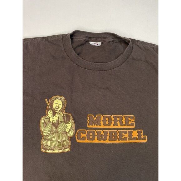 VINTAGE More Cowbell 2006 Graphic T-shirt Men Large Brown Will Ferrell - Picture 2 of 6